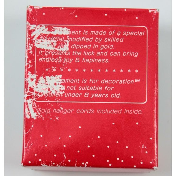 Fantasy Decor Brass Gold-Dipped Christmas Ornament Bear on Ladder w/Box - Picture 6 of 7